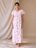 Meadow Rose Floral Crush Cotton Nighty for Women Comfortable Fit