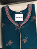 Botanical Print Posy Teal Alpine Fabric Designer Nighty
