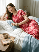 Petal Berry Floral Print Designer Nighty for Women Comfortable