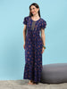 Blossom Azure Alpine Designer Nighty for Women Relaxed Frock Style