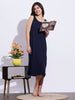 Sleeveless Navy Blue Nighty Slip for Effortless Comfort
