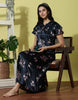 Navy Blue Satin Designer Nighty for Women Soft and Luxurious