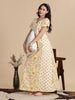 Pure Cotton Jaipuri Nighty for Women in Cream Orange Floral Print