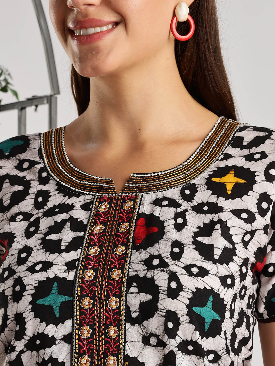 Pure Cotton Star Print Batik Nighty for Women