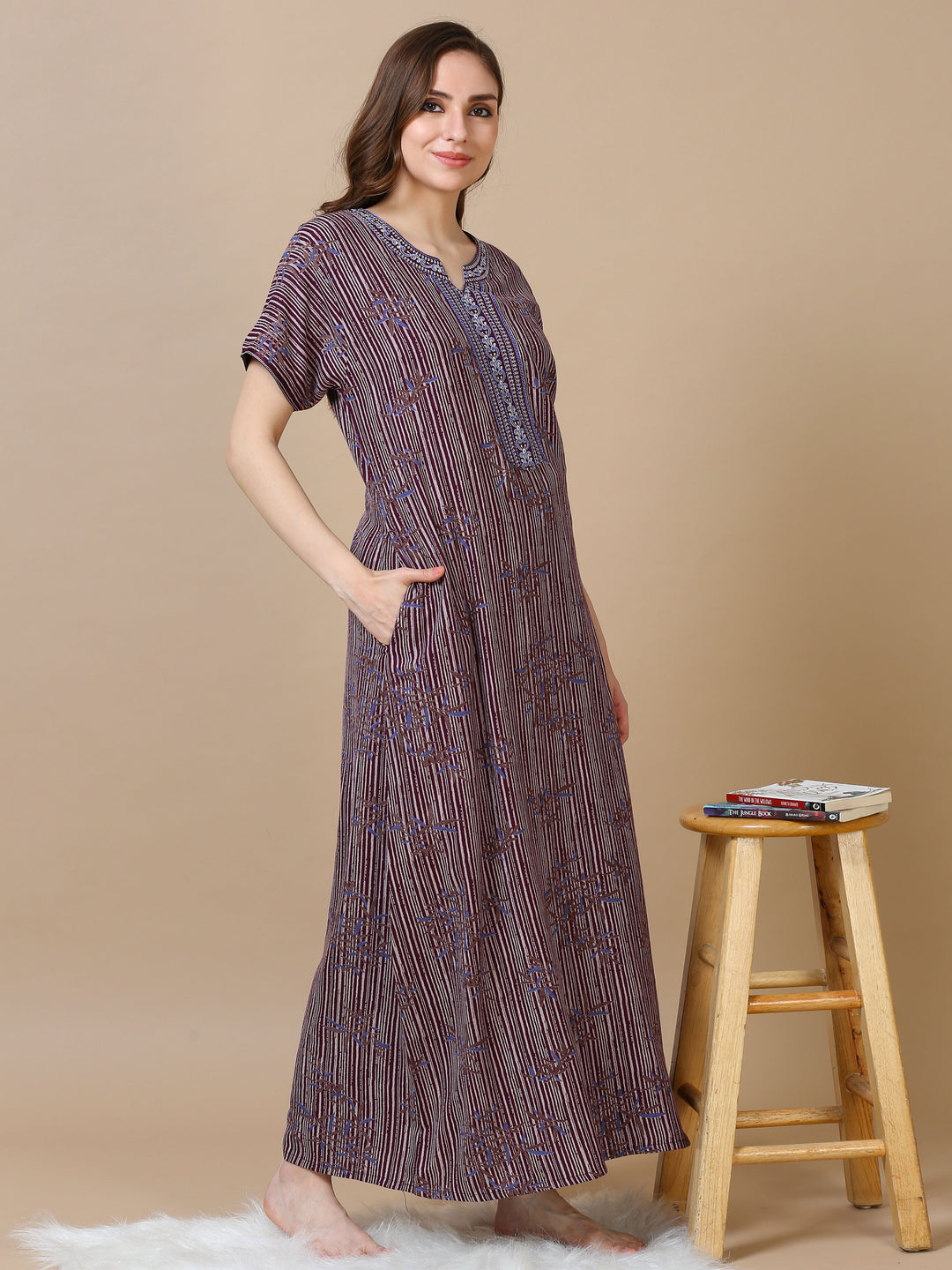  Alpine Nighty  Buy Maroon Nighties with Alpine Fabric at 9shinesLabel- 9shines label 