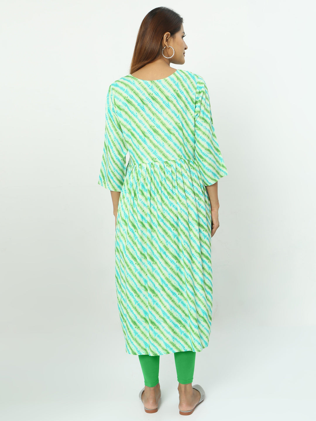  Maternity Kurti  Rayon Maternity Feeding Blue & Green Kurti | Maternity Kurti- 9shines label 