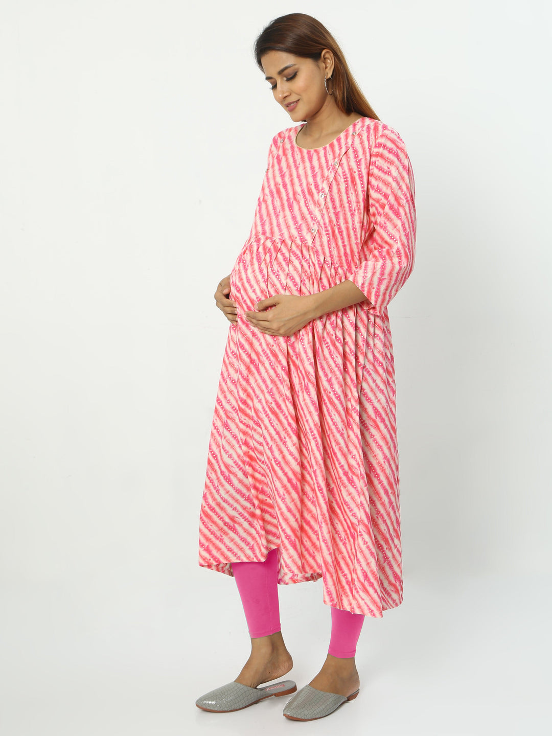  Maternity Kurti  Buy Rayon Maternity Feeding Rani Pink Kurti- 9shines label 