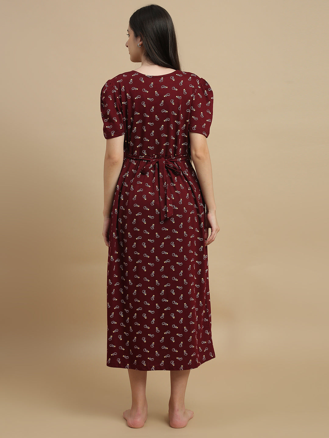 Berry Hearts Floral Feeding Friendly Short Maternity Nighty