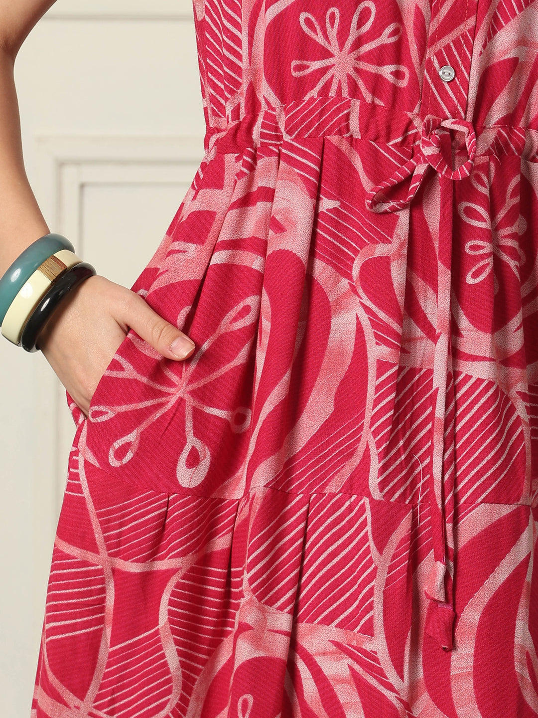 Alpine Designer Nighty with Drawstring Waist in Urbane Strawberry