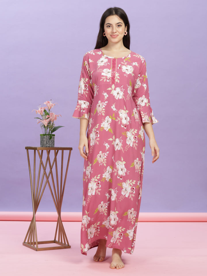 pink-floral-rayon-nighty