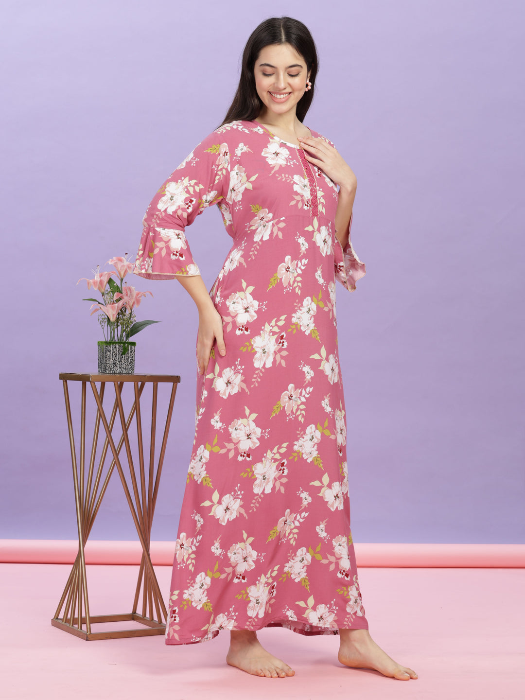 pink-floral-rayon-nighty