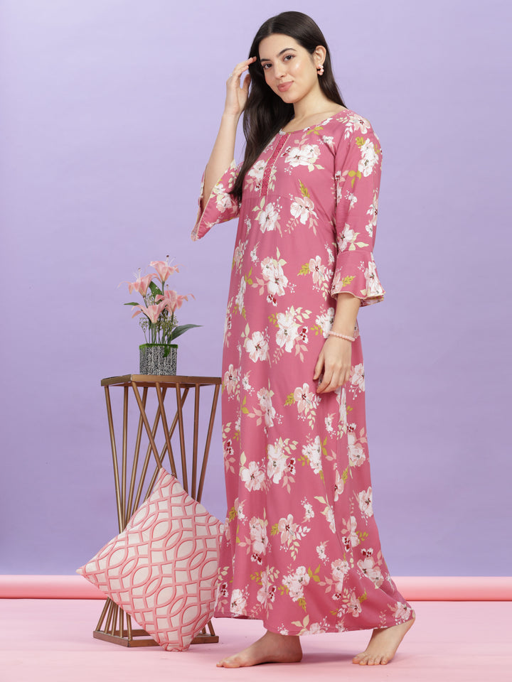 pink-floral-rayon-nighty