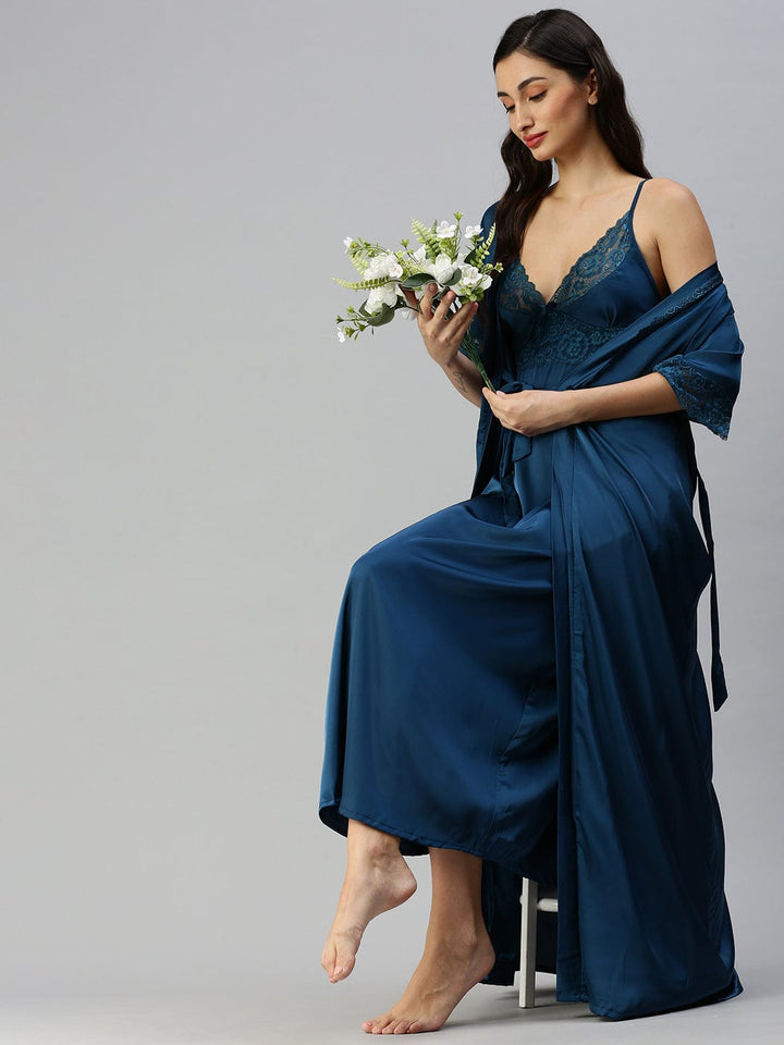  Long Robe Long Gown  Buy Turquoise Blue Bridal Nightwear Online in India- 9shines label 