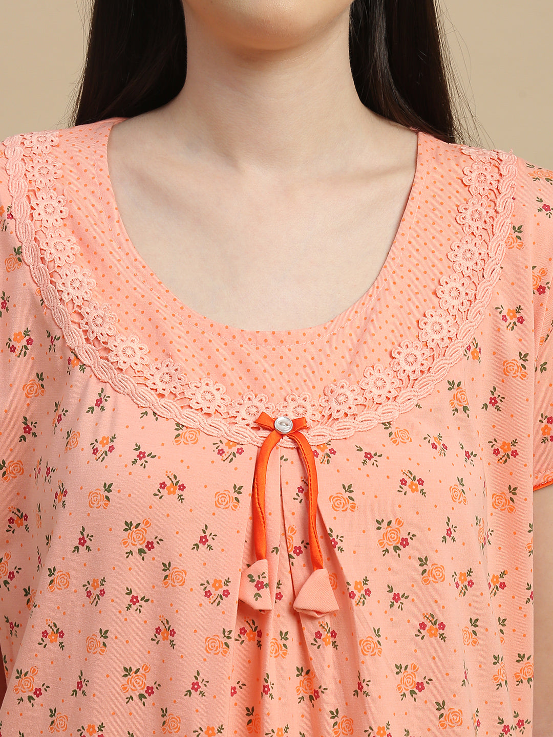 Floral Cotton Blend Designer Nighty for Women Soft Maxi Comfort