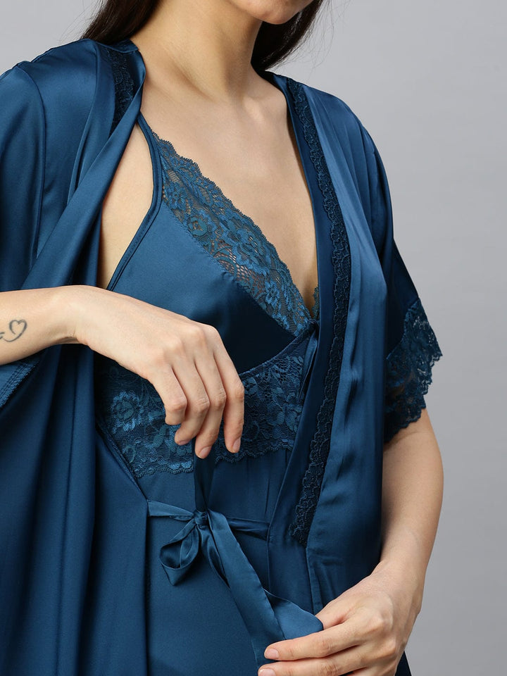  Long Robe Long Gown  Buy Turquoise Blue Bridal Nightwear Online in India- 9shines label 