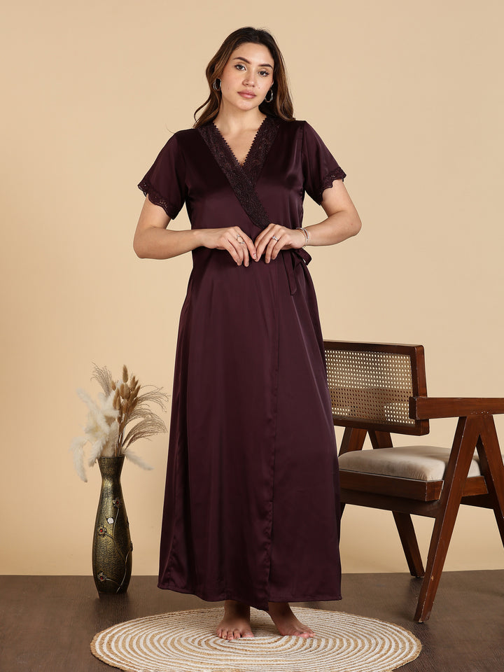 Chic Style Satin Bridal Nightwear Set for Women