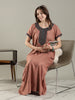Raatrani Ethnic Embroidered Nighty for Women Relaxed A Line Fit