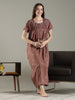 Floral Alpine Pleated Nighty for Women with Soft Lace Neck