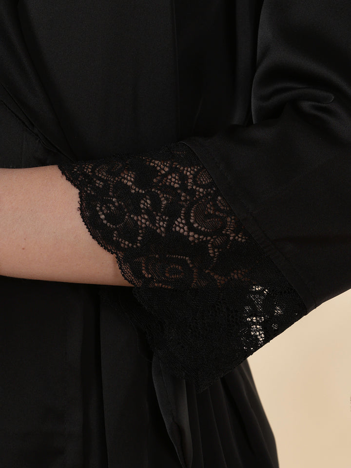 Satin Nighty Set for Women with Lace Slip and Long Robe