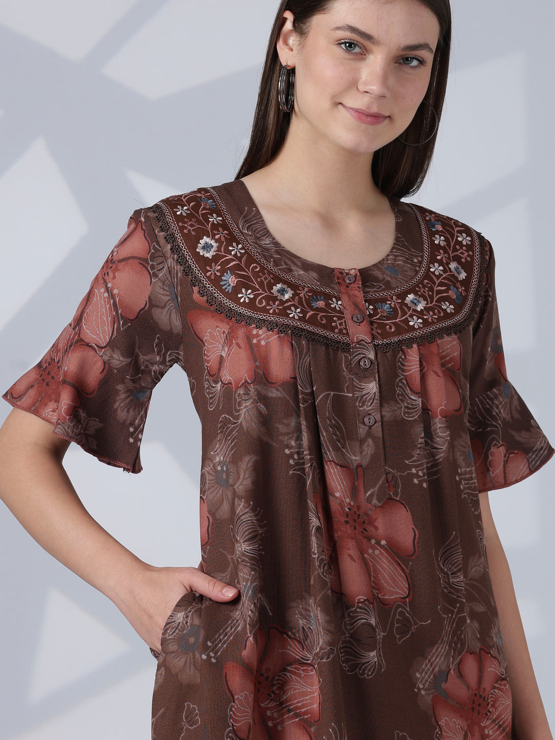 Noor Rosewood Feminine Finish Alpine Nighty for Women
