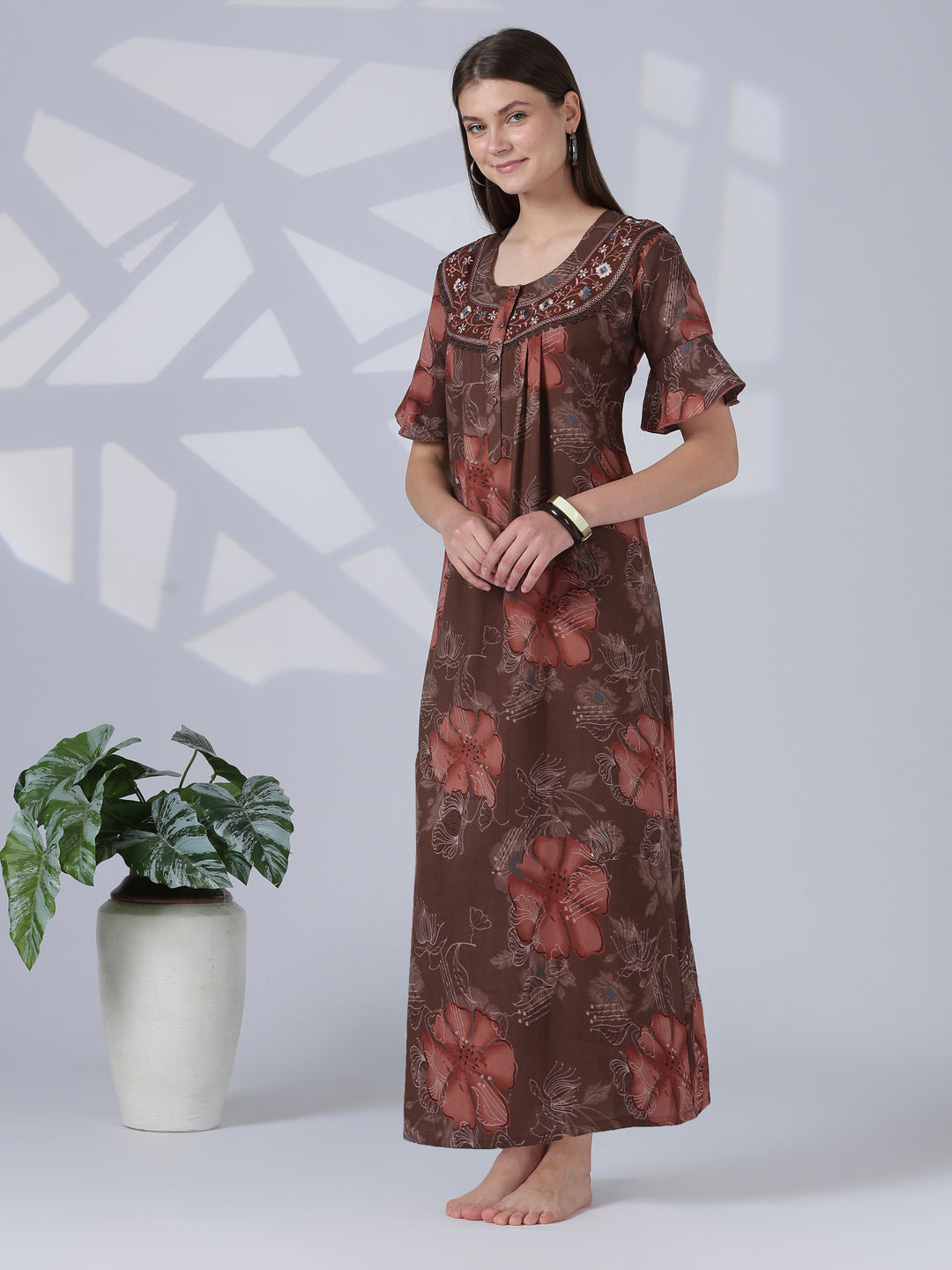 Noor Rosewood Feminine Finish Alpine Nighty for Women