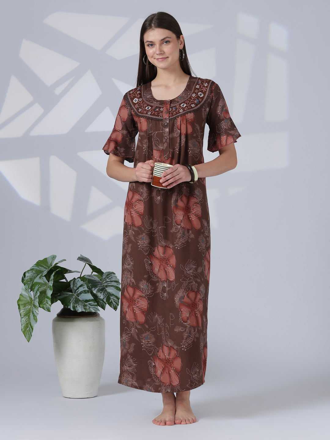 Noor Rosewood Feminine Finish Alpine Nighty for Women