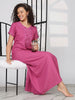Sadabahar Rose Pink Designer Nighty with Beautiful Embroidery