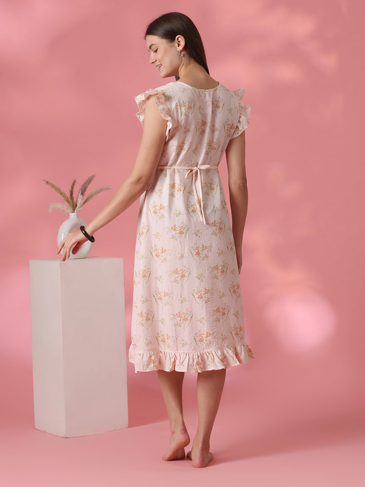 Easy Moving Nightdress for Everyday Comfort in Dreamy Peach
