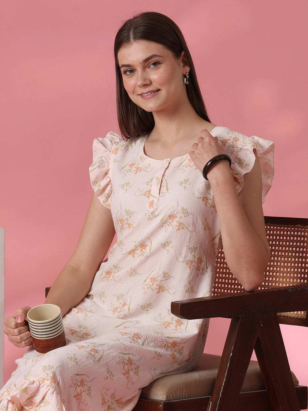 Easy Moving Nightdress for Everyday Comfort in Dreamy Peach