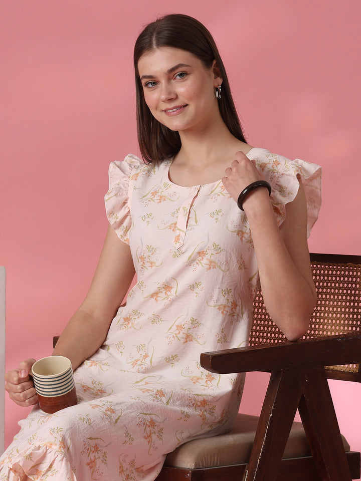 Easy Moving Nightdress for Everyday Comfort in Dreamy Peach