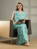 Sea Blue Floral Alpine Nighty for Women Summer A Line