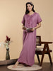 Sadabahar Onion Pink Embroidered Alpine Nighty with Soft Alpine Fabric