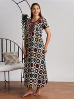 Sunflower Batik Print Cotton Nighty for Women Soft and Stylish