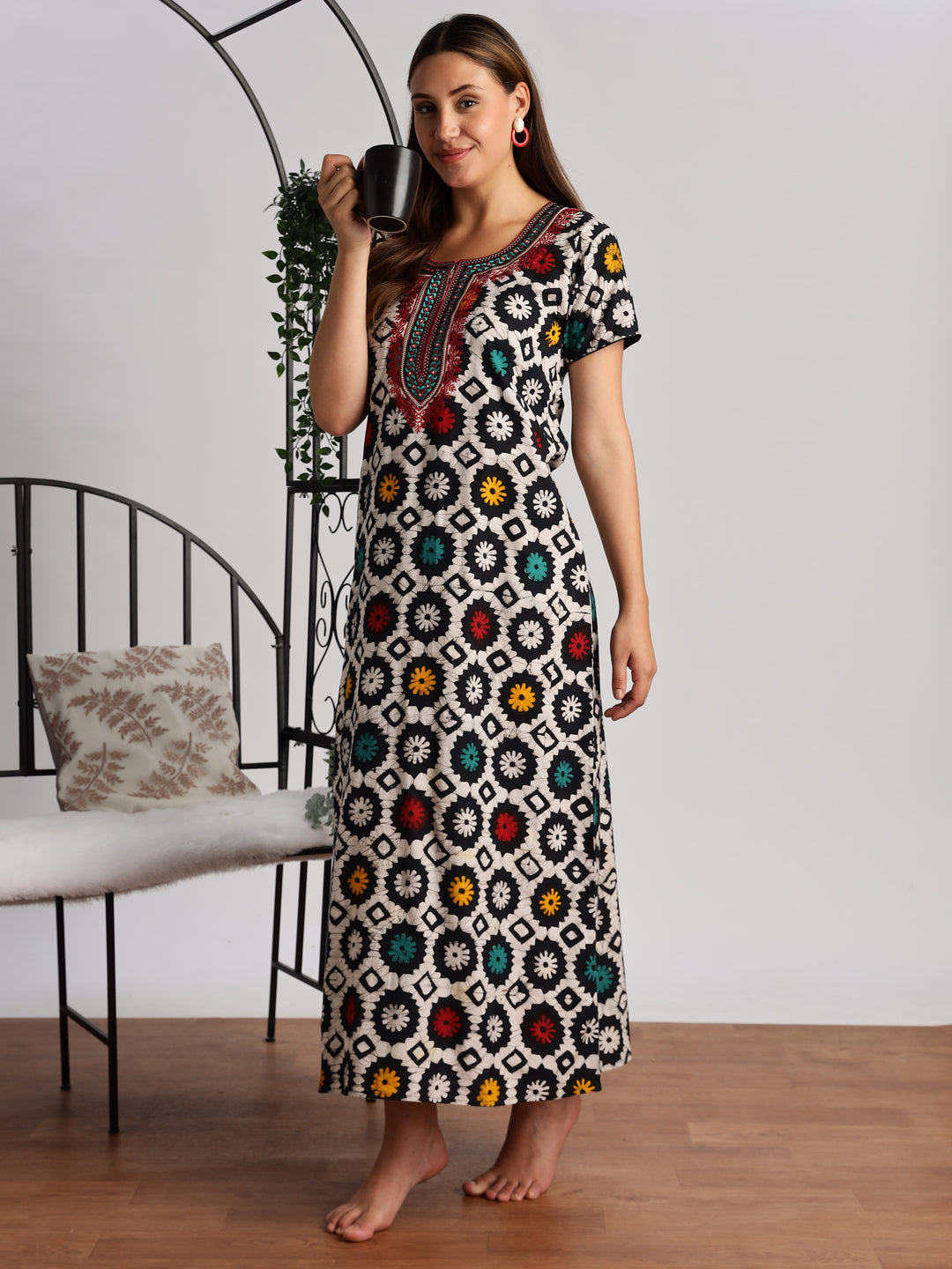 Batik Print Pure Cotton Nighty for Women