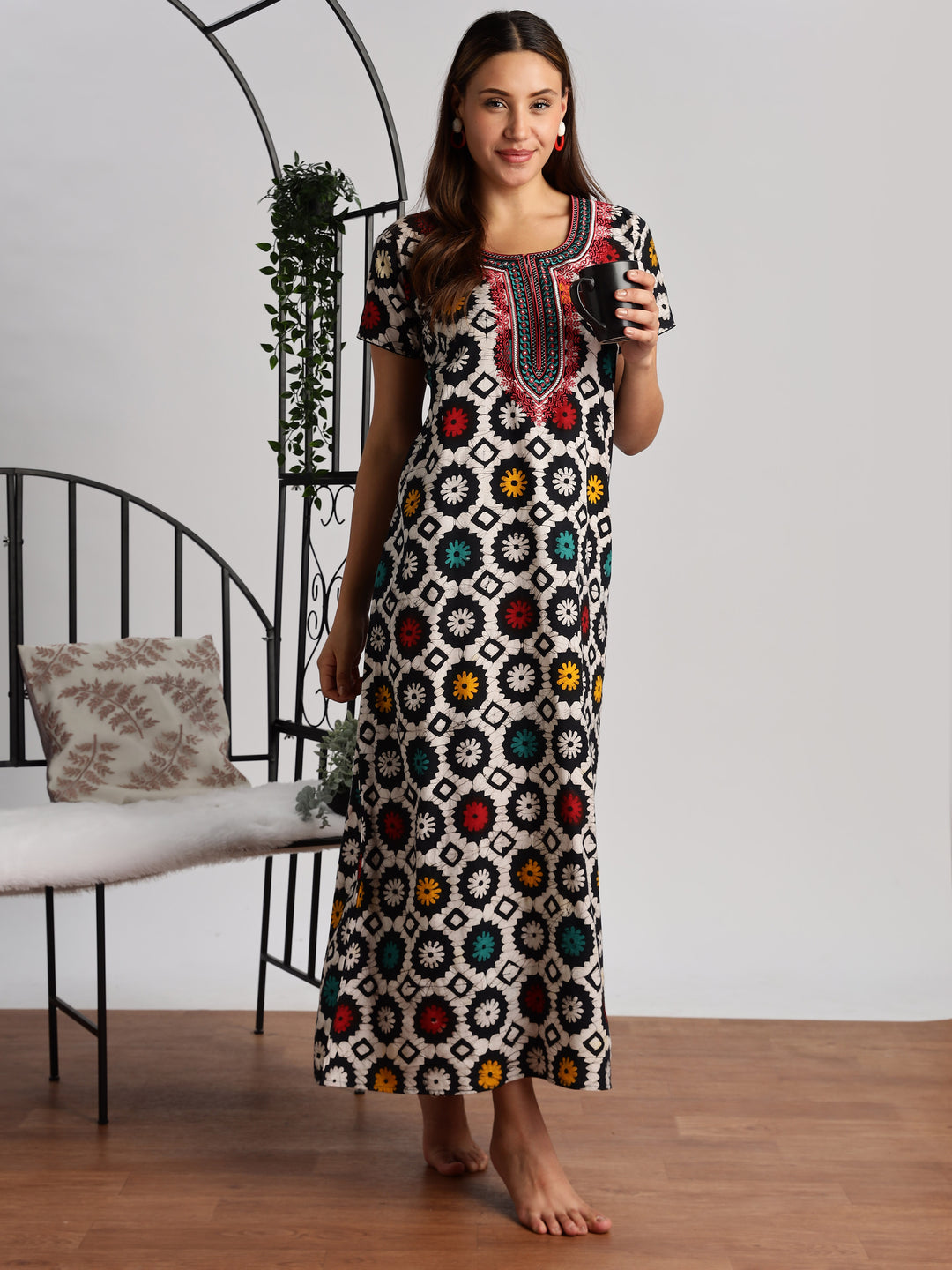 Batik Print Pure Cotton Nighty for Women