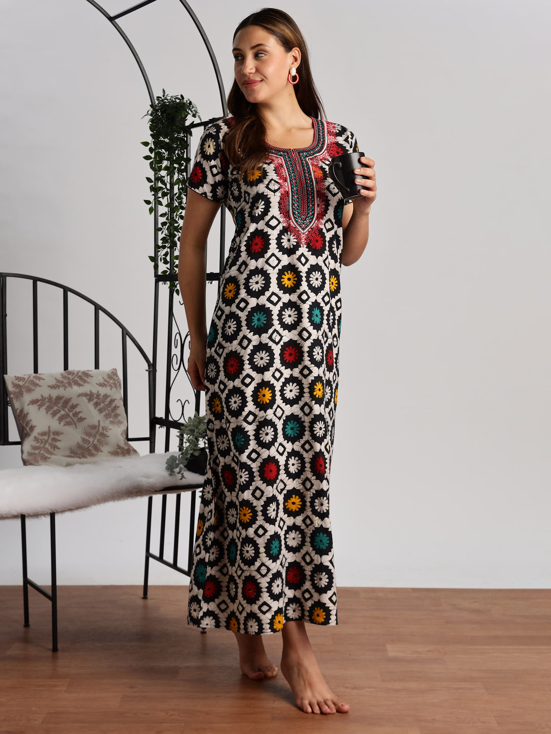 Batik Print Pure Cotton Nighty for Women