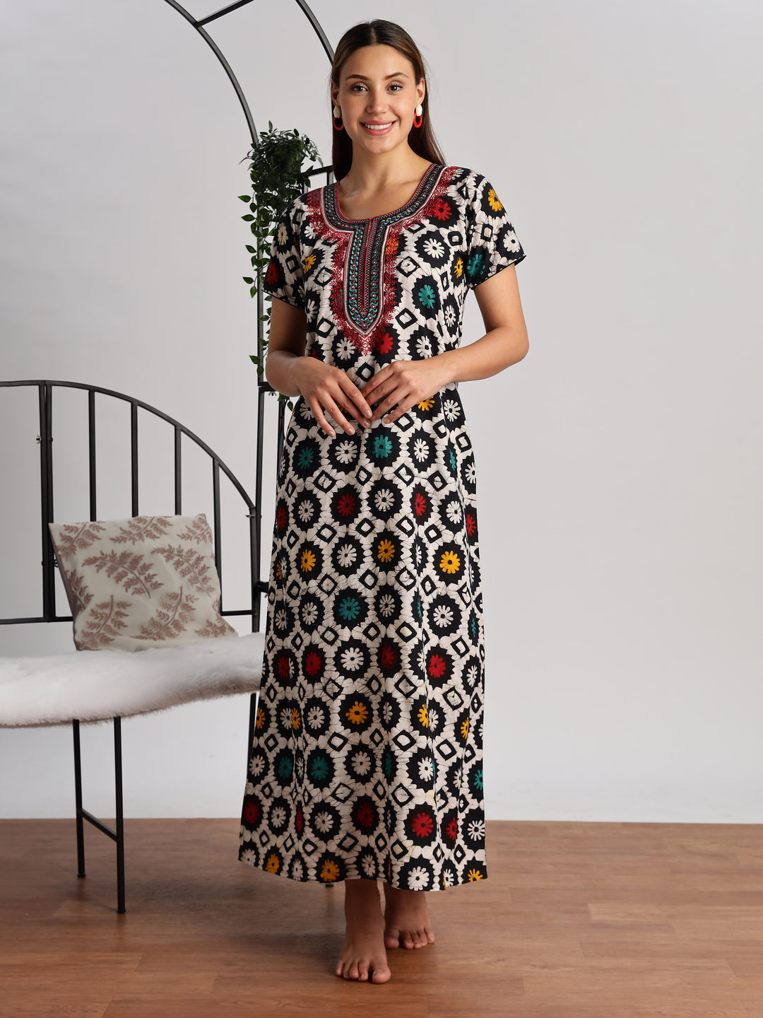 Batik Print Pure Cotton Nighty for Women