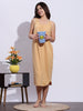 Beige Sleeveless A Line Cotton Hosiery Slip Nightdress for Women
