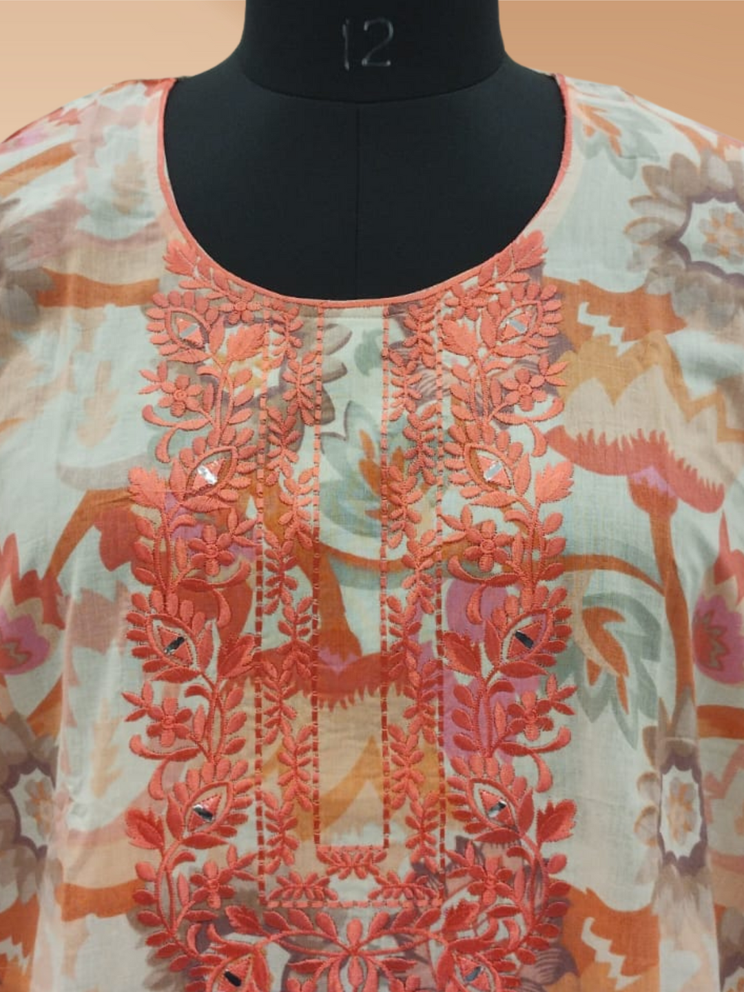 Coral Peach Kaftan Nightdress for Women