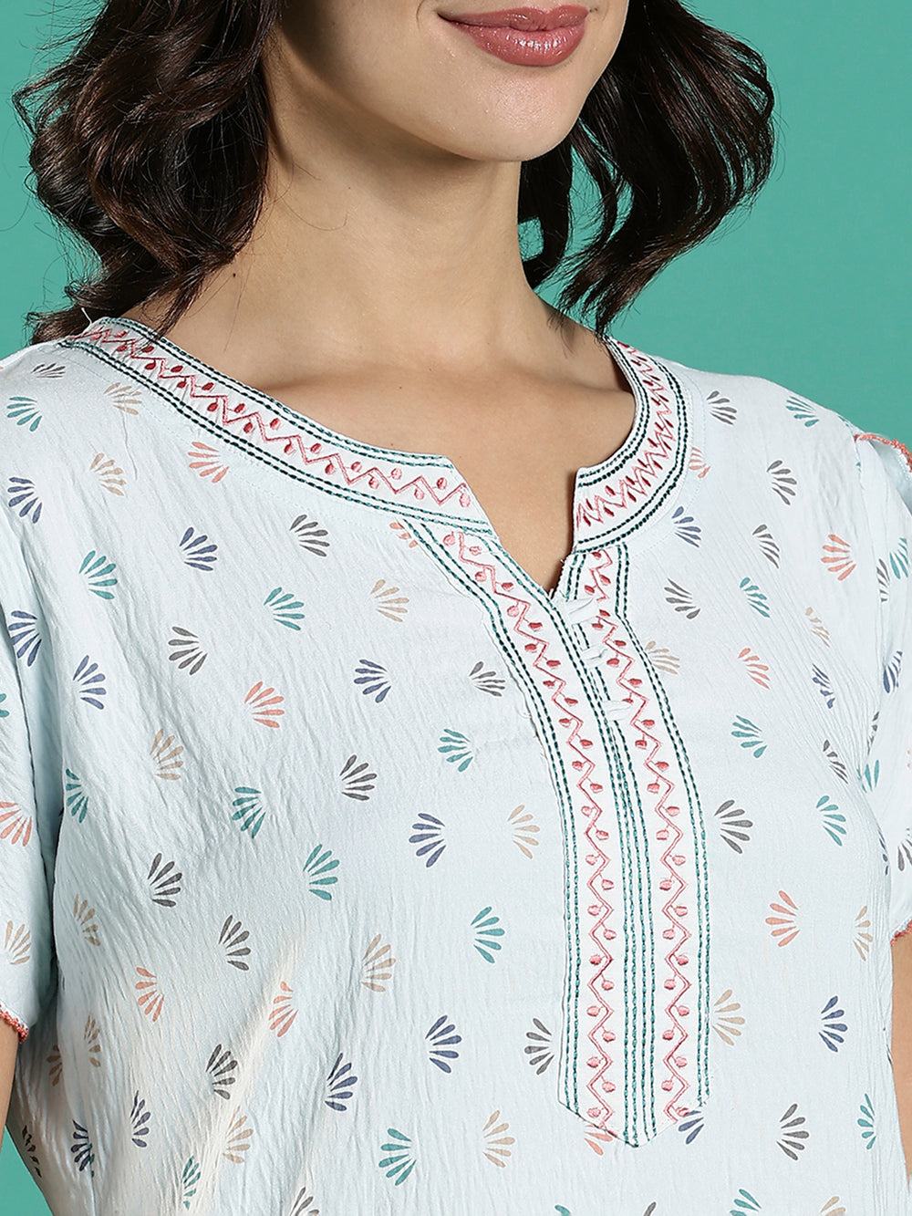 Premium Crush Cotton Designer Nighty for Women