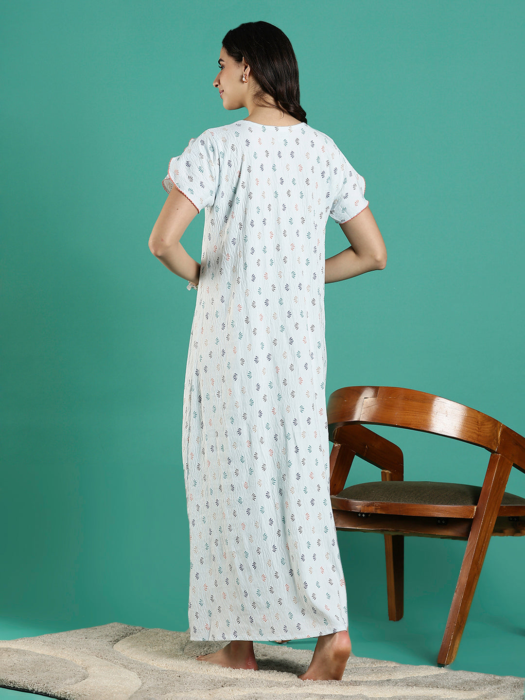 Premium Crush Cotton Designer Nighty for Women
