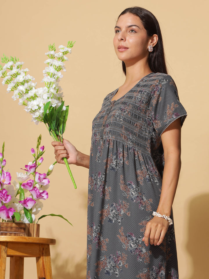 Premium Dark Green Maxi Nightdress For Women