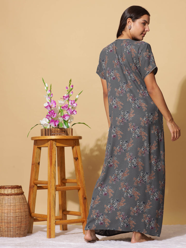 Premium Dark Green Maxi Nightdress For Women