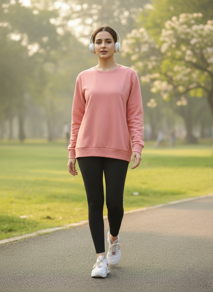Hosiery Cotton Sweatshirt Peach
