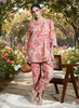 Pink Orange Floral Cotton Pajama Set for Women With Relax in Style