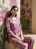 Purple Orange Floral Cotton Pajama Set Stylish Loungewear