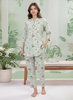 Pastel Green Cotton Pyjama Set for Women