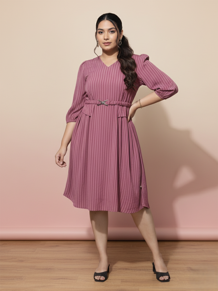 Plus Size V Neck Polyester Dress for Women Elegant and Comfortable