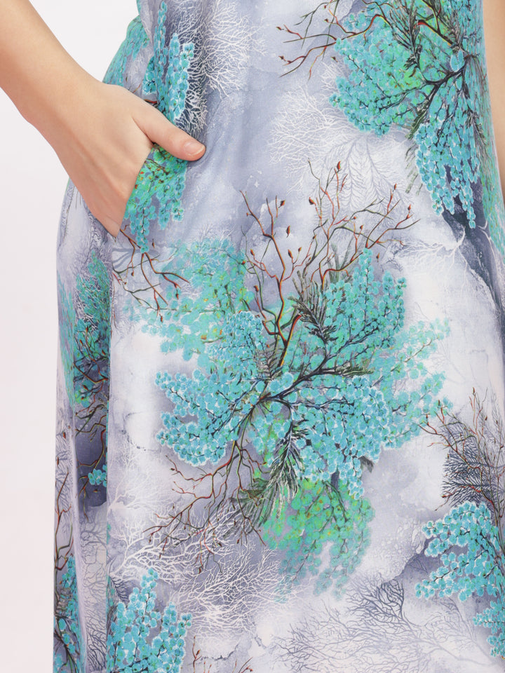 Trendy Cool Green Sleeveless Nighties for Women