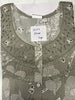 Sage Floral Cotton Crush Designer Nighty with Elegant Pleats